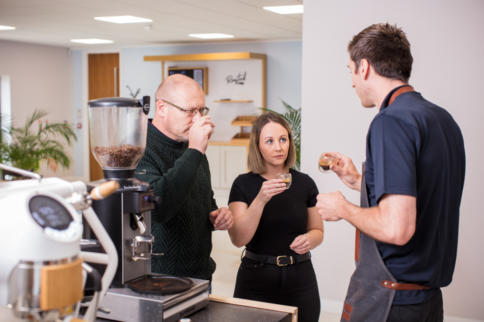Lifestyle Photograph of a Coffee Tasting