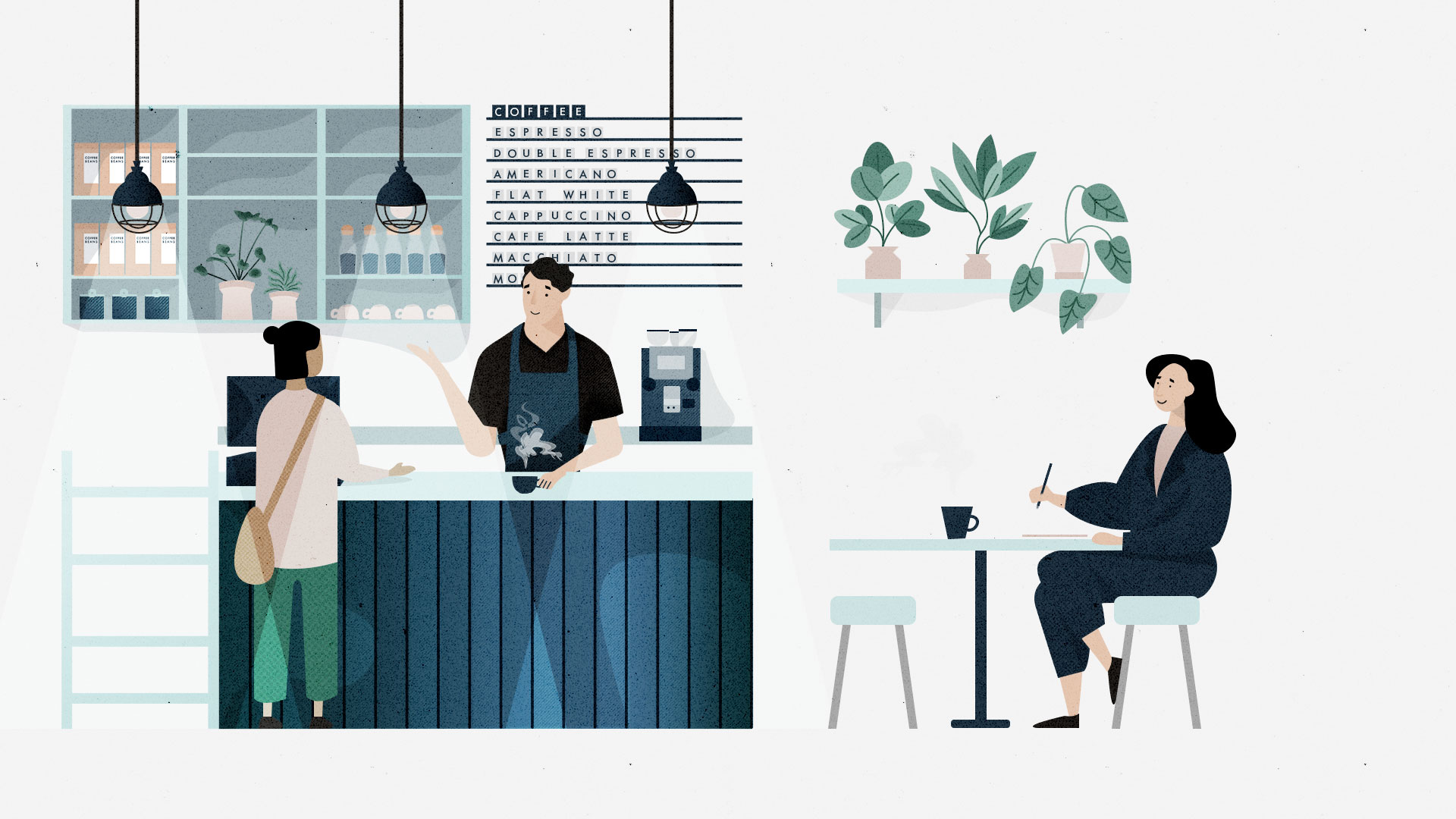 Illustration for an Explainer Animation for a Coffee Brand