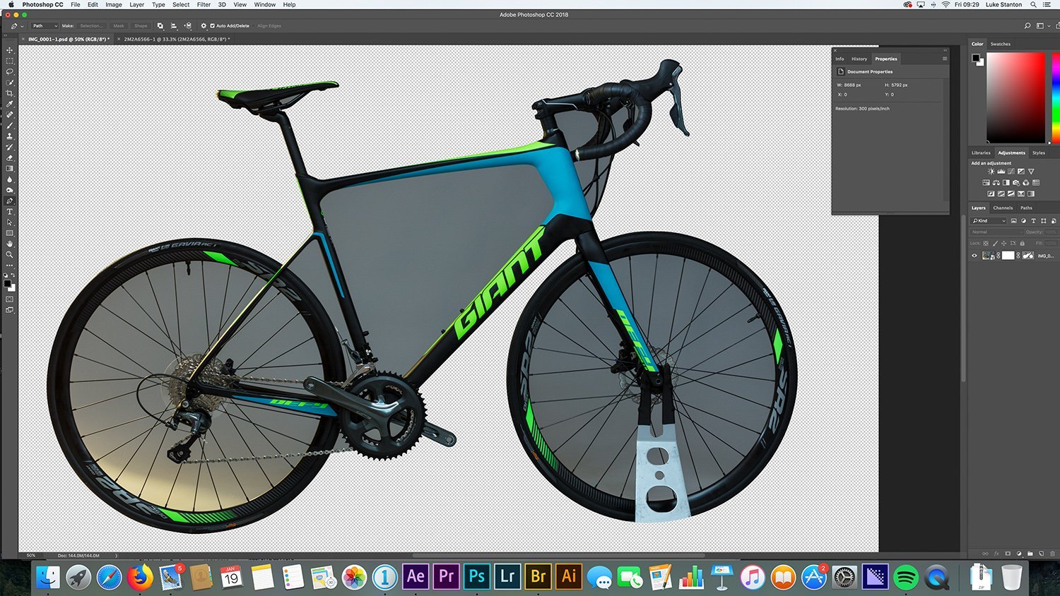 Post-production for Giant Defy Bike product photography (2)