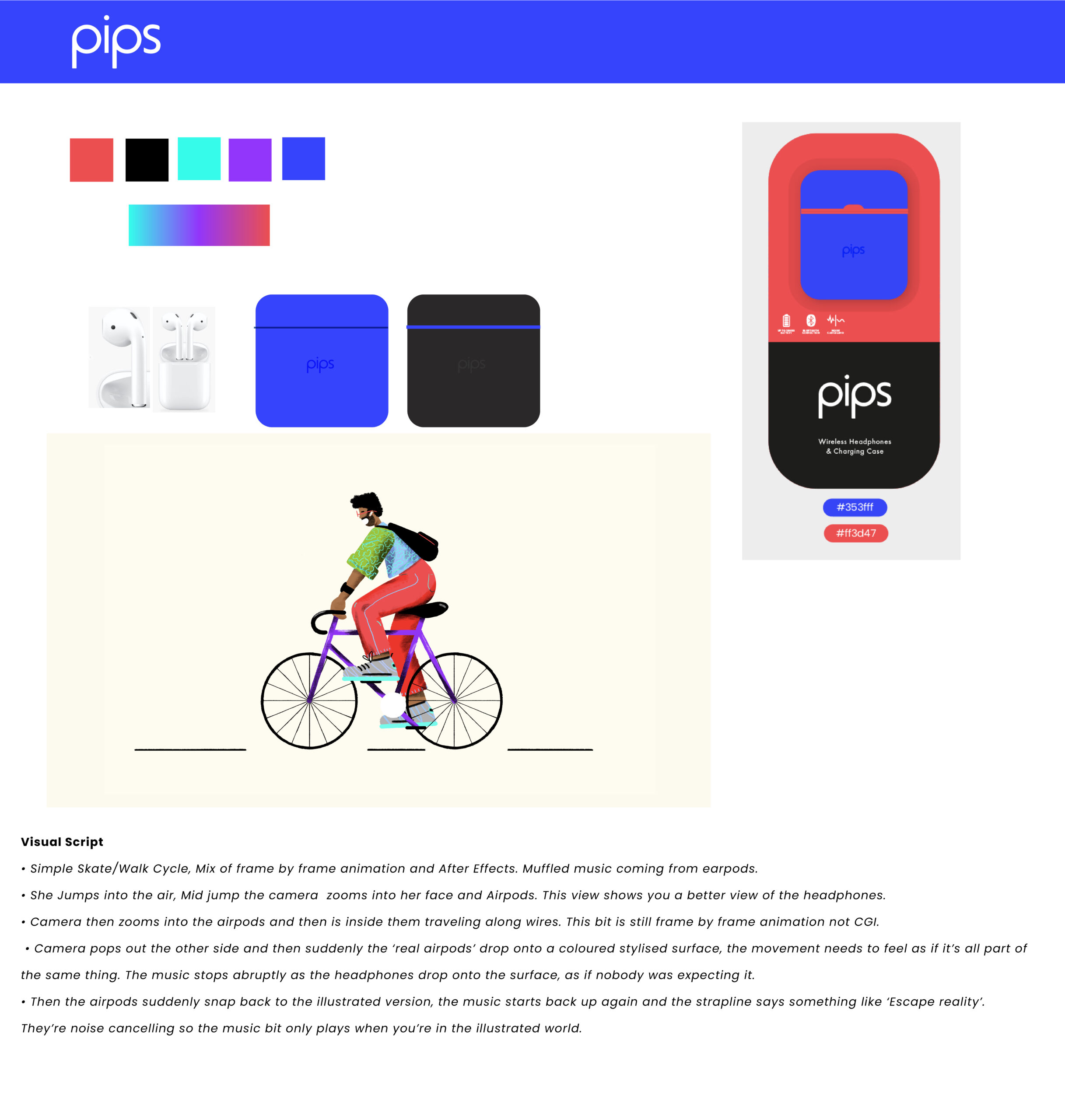 Cyclist illustration and branding Board