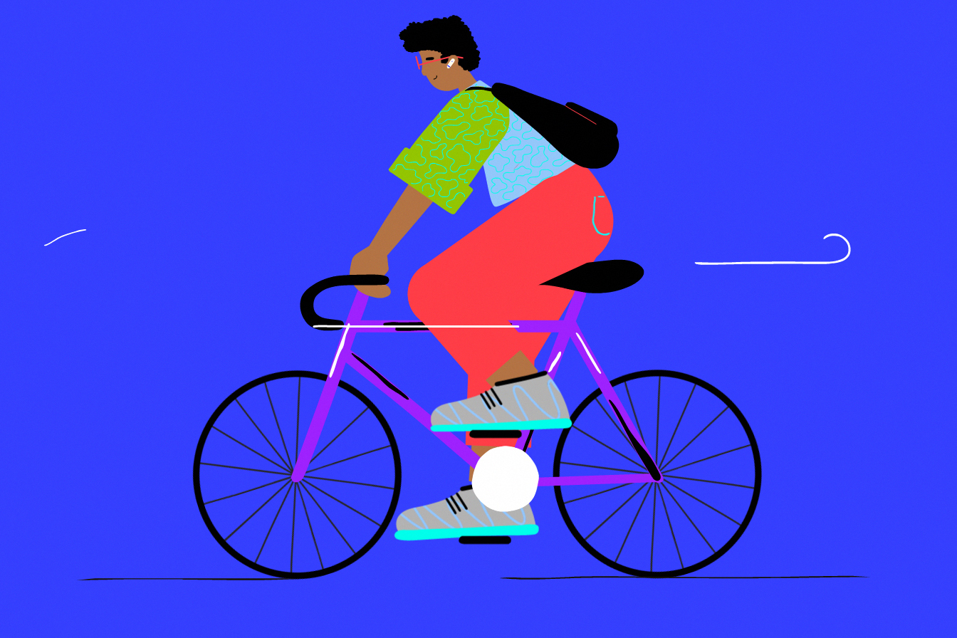 Cyclist brand character animation
