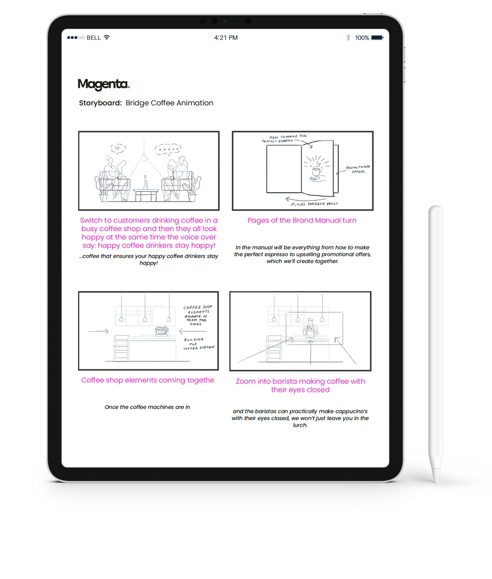 Animation Production Storyboard on an iPad