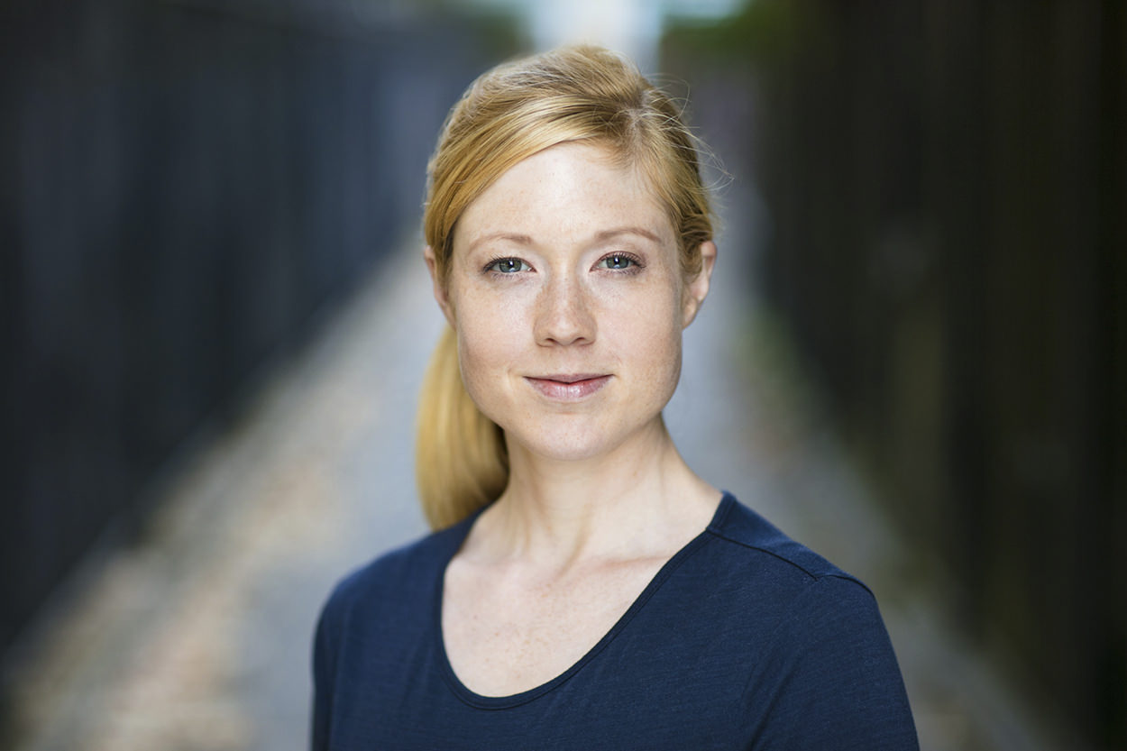 Commercial headshot of female on location in Cardiff Bay 4