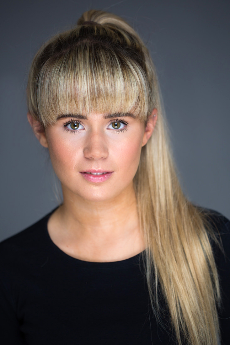 Corporate headshot photography of female shot at Magenta studio in Cardiff