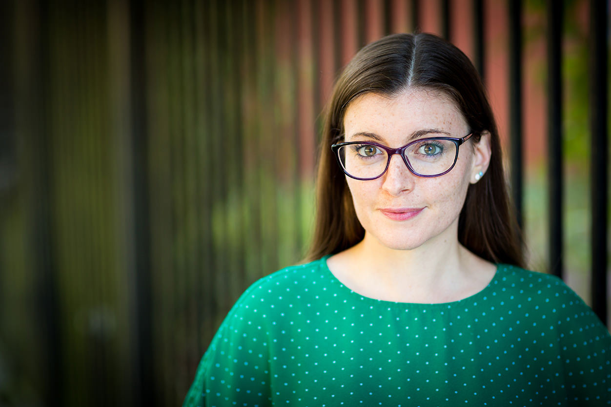 Commercial headshot photography of professional female on location in Cardiff