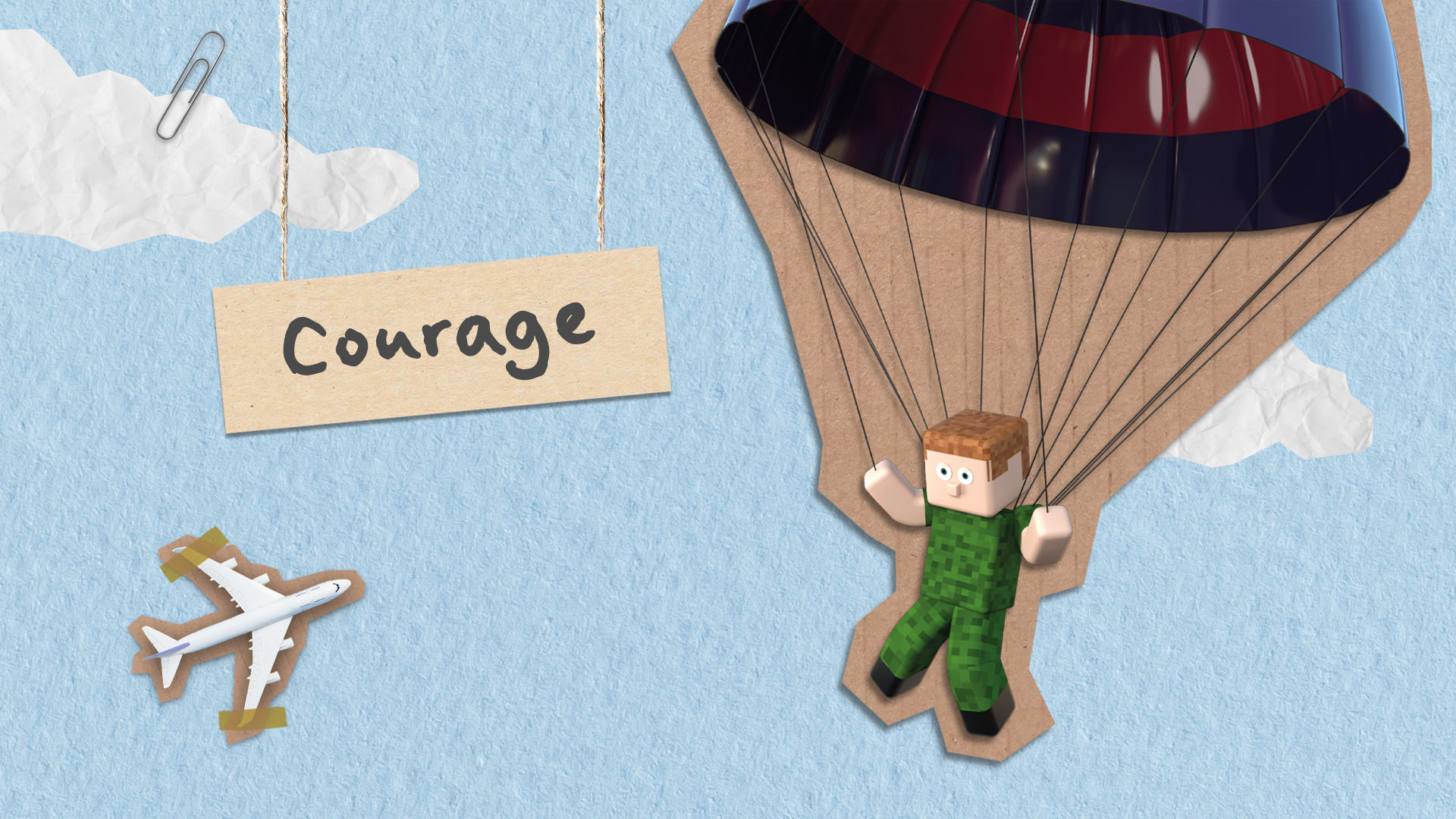 MPCT mixed media parachute character