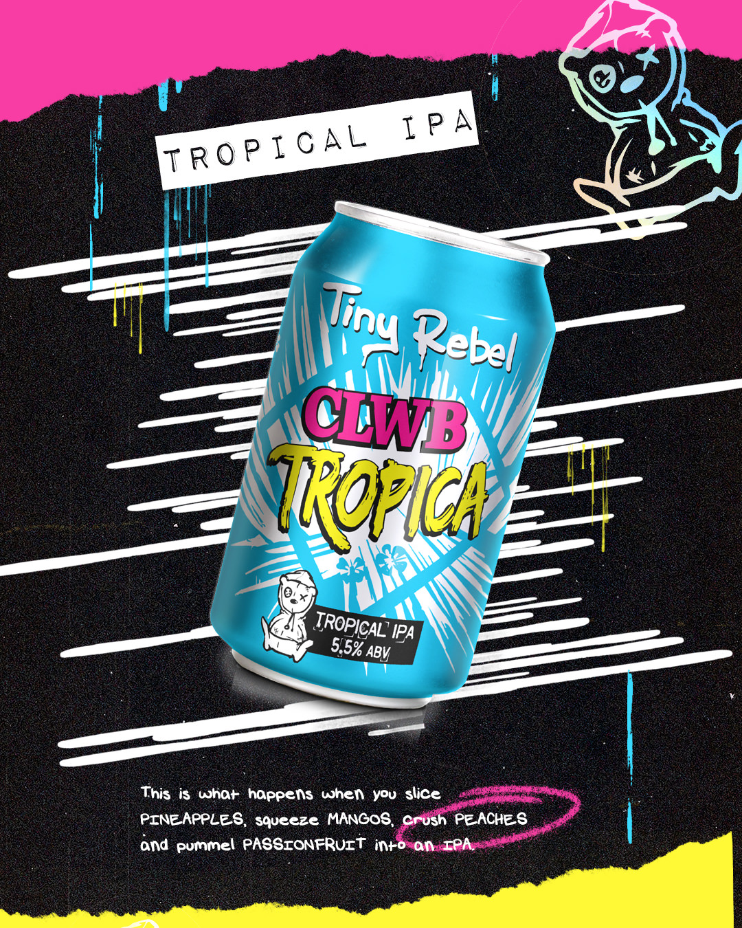 Brand content design for Tiny Rebel's clwb tropica