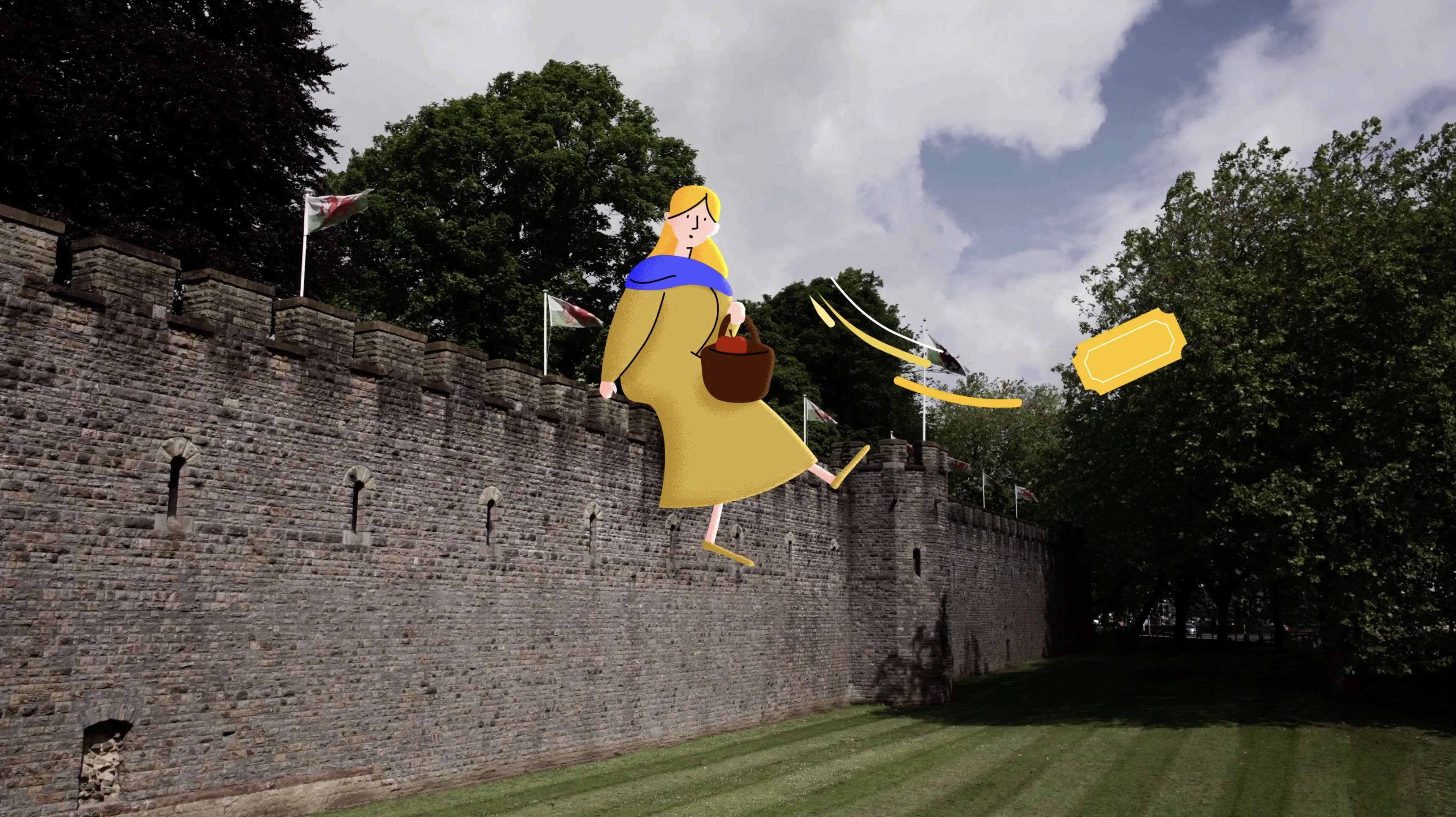 animated motion graphics for cardiff castle
